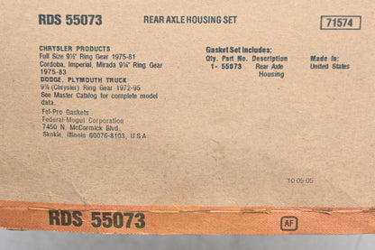 Fel-Pro RDS 55073, 55073 Differential Cover Gasket NOS