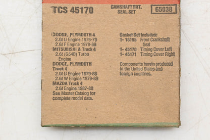 Fel-Pro TCS 45170, 65038 Crankshaft Seal Kit NOS