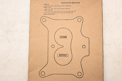 Fel-Pro 60048, 80353 Carburetor Mounting Gasket NOS