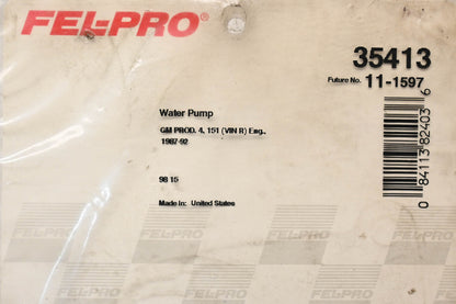 Fel-Pro 35413, 11-1597 Water Pump Gasket NOS