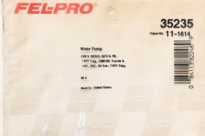 Fel-Pro 35235, 11-1614 Water Pump Gasket NOS