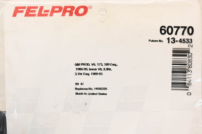 Fel-Pro 60770, 13-4533 Throttle Body Gasket NOS