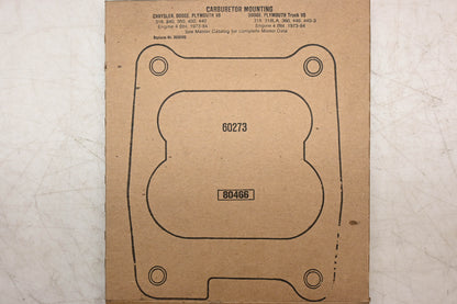 Fel-Pro 60273, 3698365 Carburetor Mounting Gasket NOS
