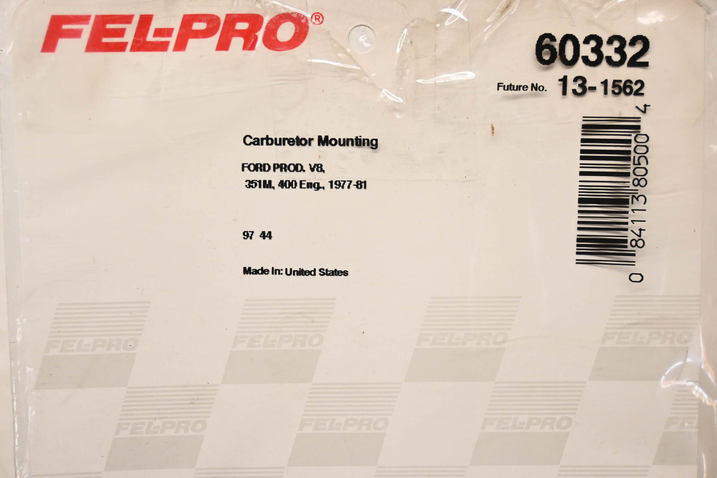 Fel-Pro 60332 Carburetor Mounting Gasket NOS
