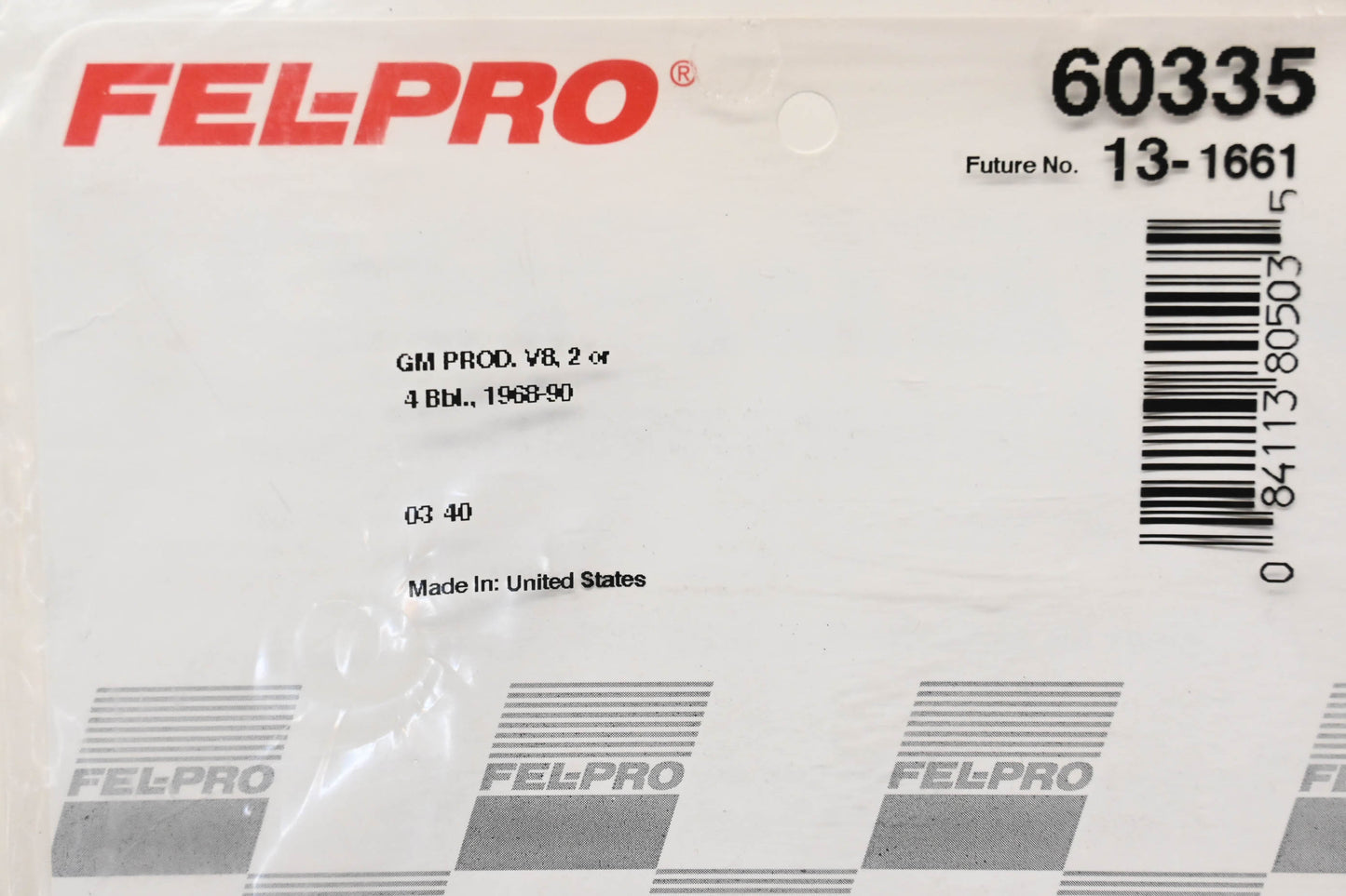 Fel-Pro 60335 Carburetor Mounting Gasket NOS