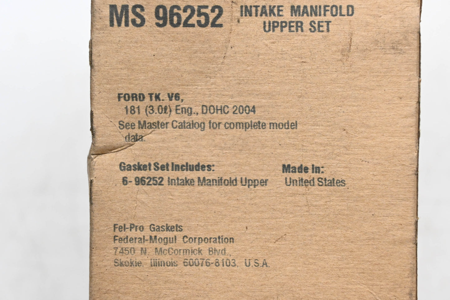 Fel-Pro MS 96252, 96252 Fuel Injection Plenum Gasket Kit NOS