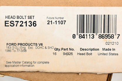 Fel-Pro ES72136 Head Bolt Kit NOS