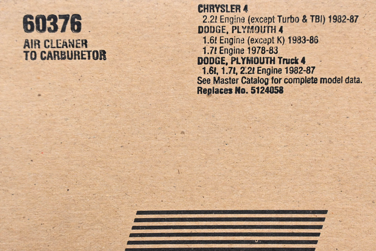 Fel-Pro 60376, 5124058 Air Cleaner Mounting Gasket NOS