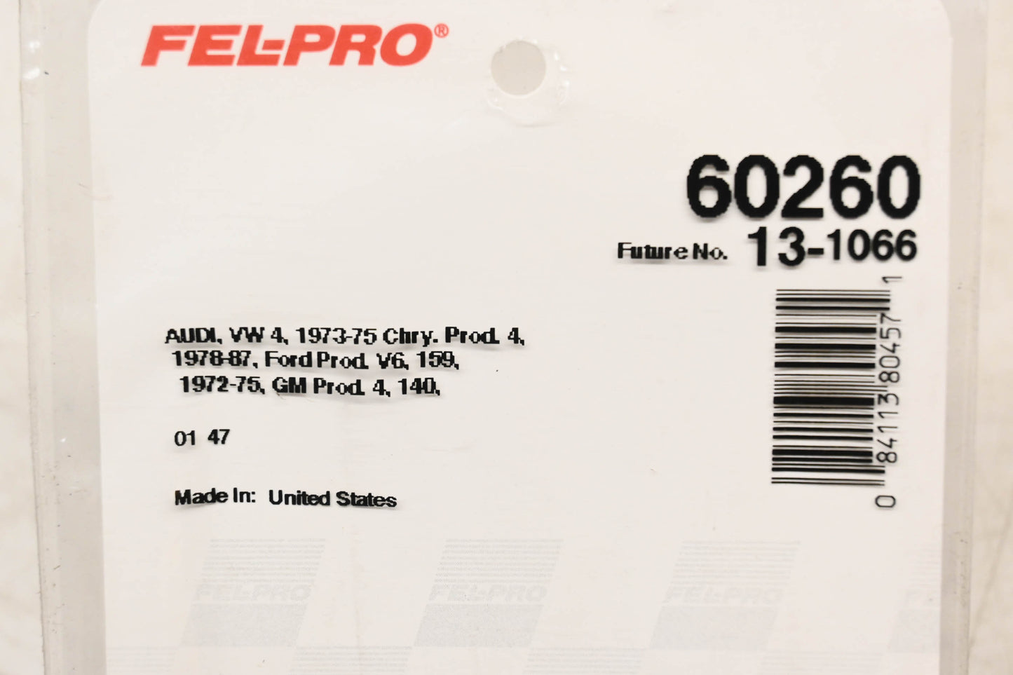 Fel-Pro 60260 Carburetor Mounting Gasket NOS