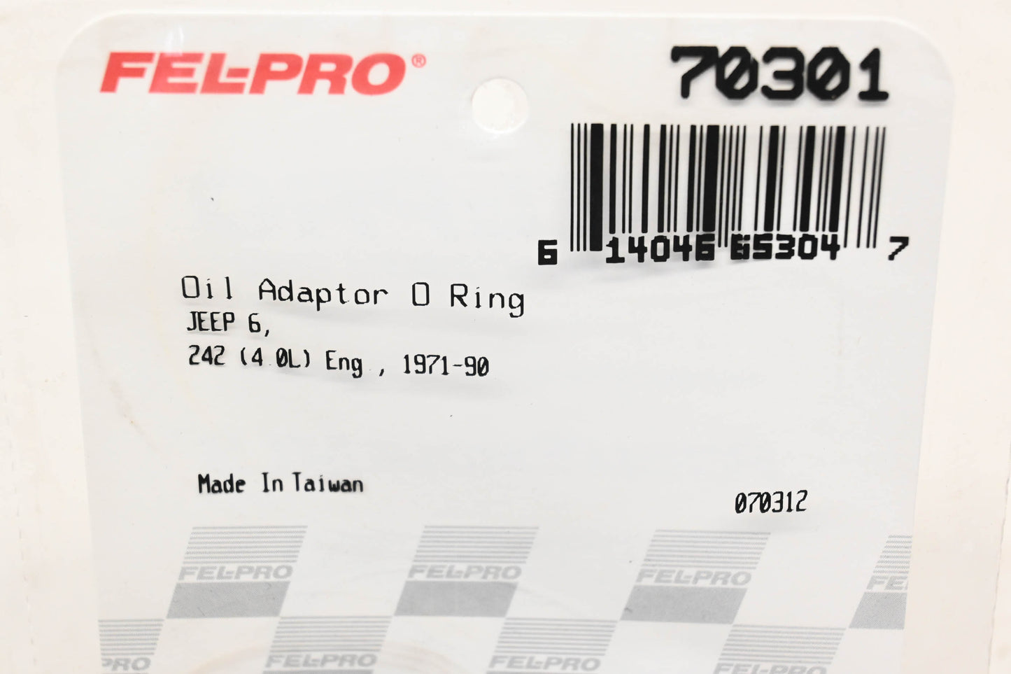 Fel-Pro 70301 Oil Filter Adapter O-Ring NOS