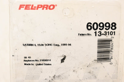 Fel-Pro 60998, 21006914 Fuel Injection Throttle Body Mounting Gasket NOS