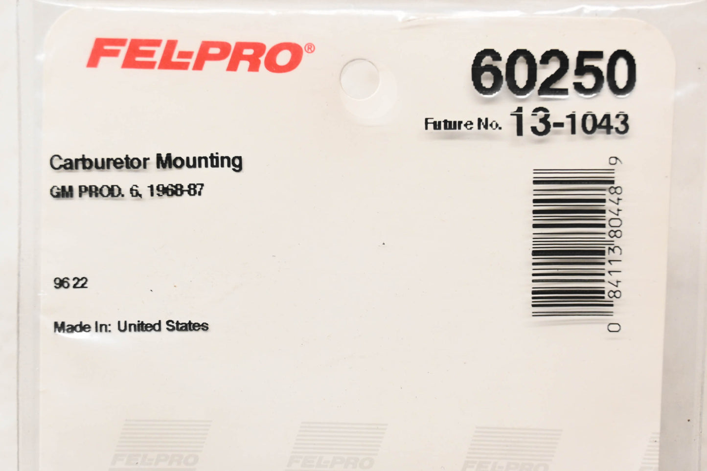 Fel-Pro 60250 Carburetor Mounting Gasket NOS
