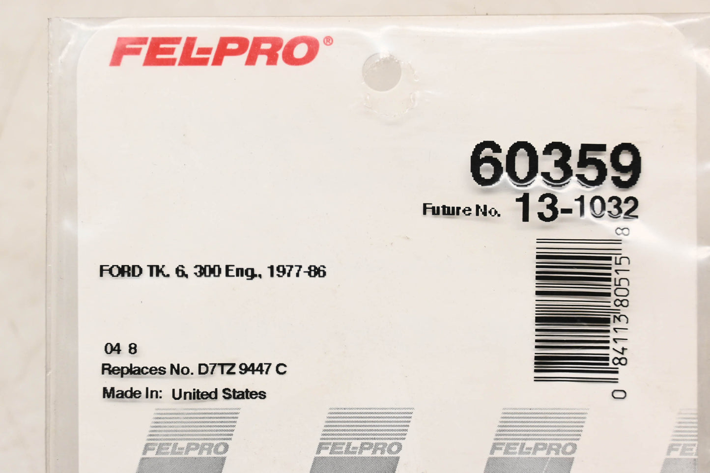 Fel-Pro 60359, D7TZ 9447-C Carburetor Mounting Gasket NOS