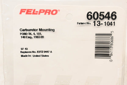 Fel-Pro 60546, E3TZ-9447-A Carburetor Mounting Gasket NOS