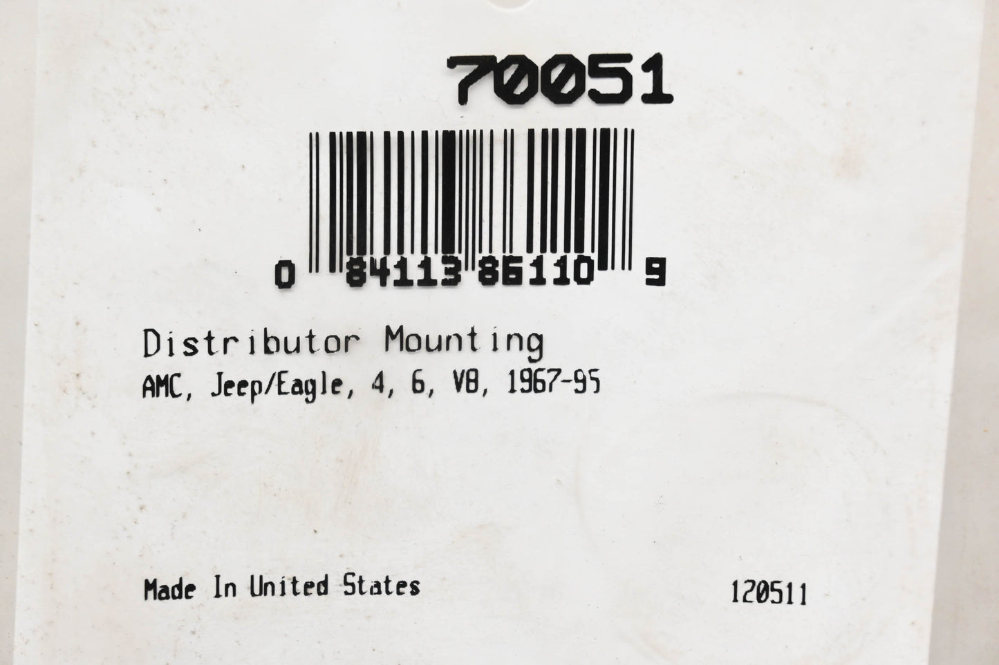 Fel-Pro 70051 Distributor Mounting Gasket NOS