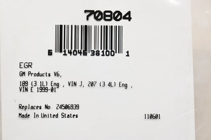 Fel-Pro 70804, 24506939 EGR Valve Gasket NOS