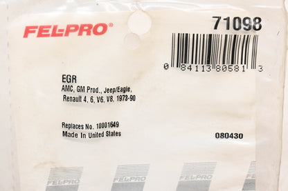 Fel-Pro 71098, 10001649 EGR Valve Gasket NOS