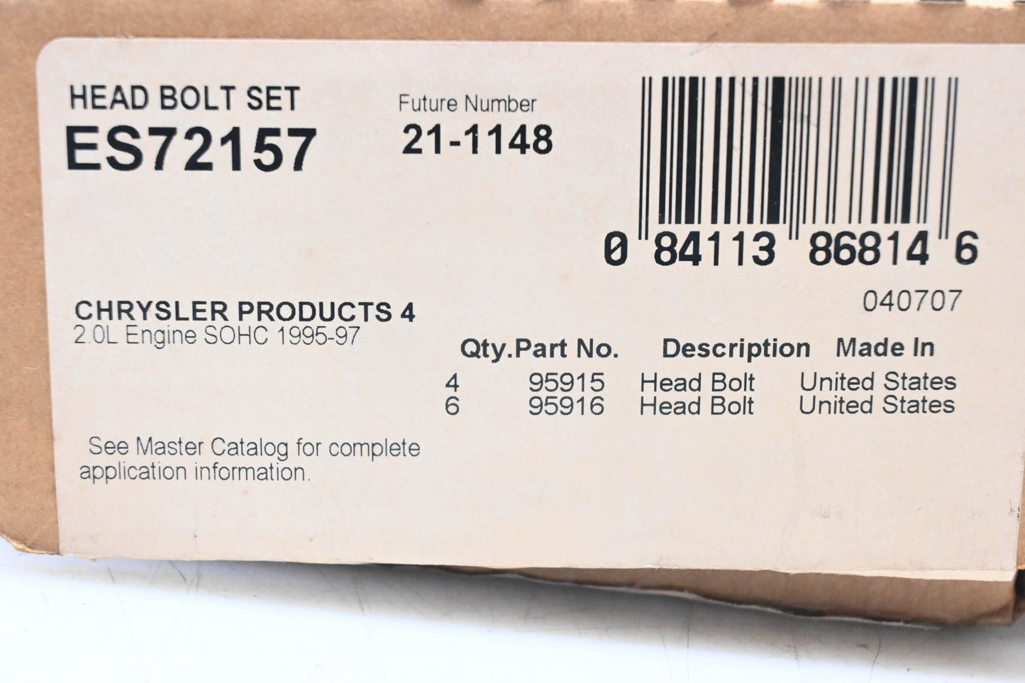 Fel-Pro ES72157, 21-1148 Head Bolt Kit NOS