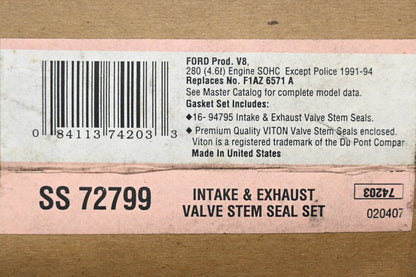 Fel-Pro SS 72799, F1AZ-6571-A Valve Stem Oil Seal Kit NOS