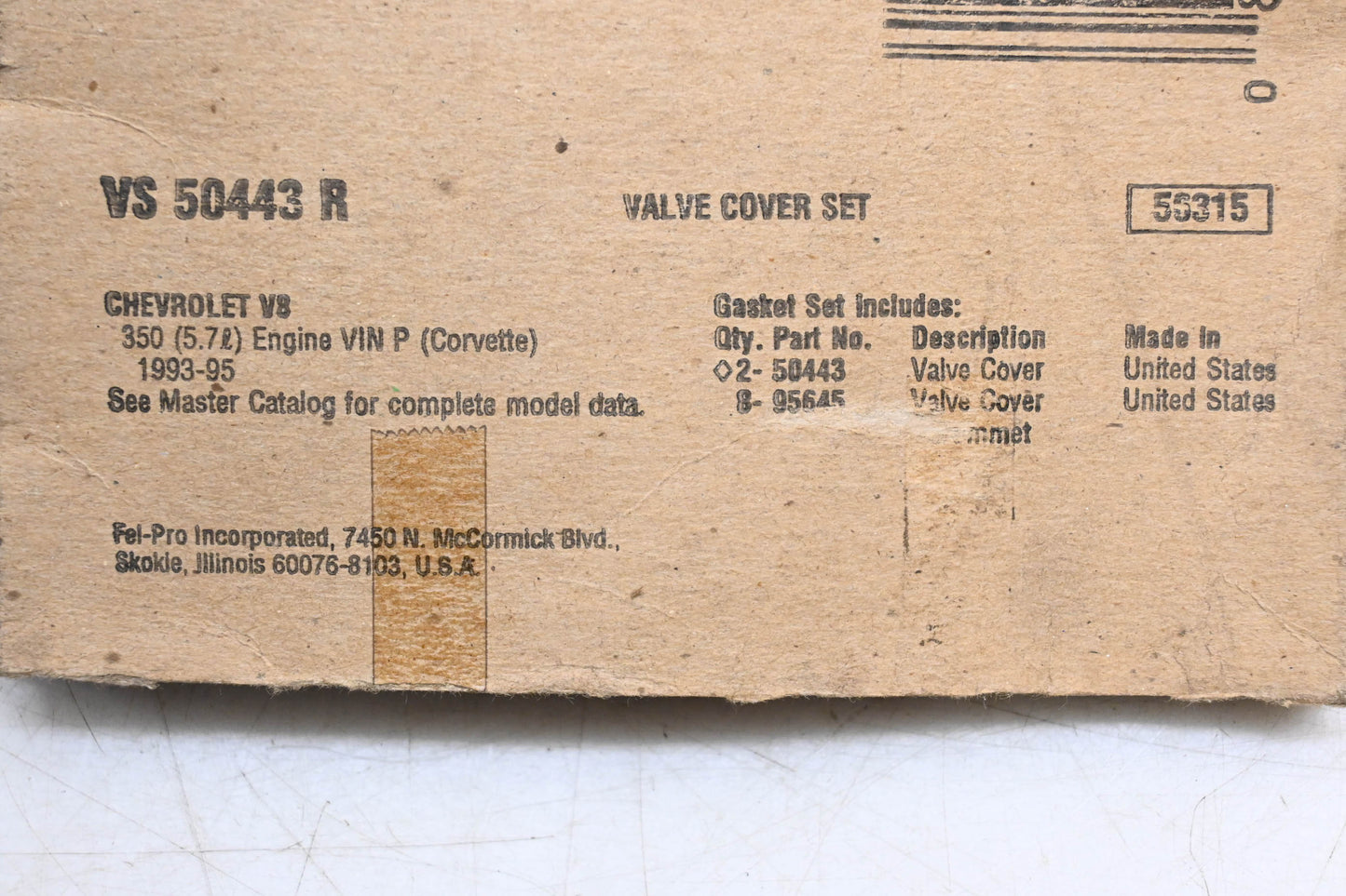 Fel-Pro VS 50443 R Valve Cover Gasket Kit NOS