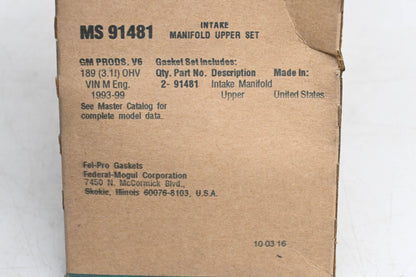 Fel-Pro MS 91481 Fuel Injection Plenum Gasket Kit NOS