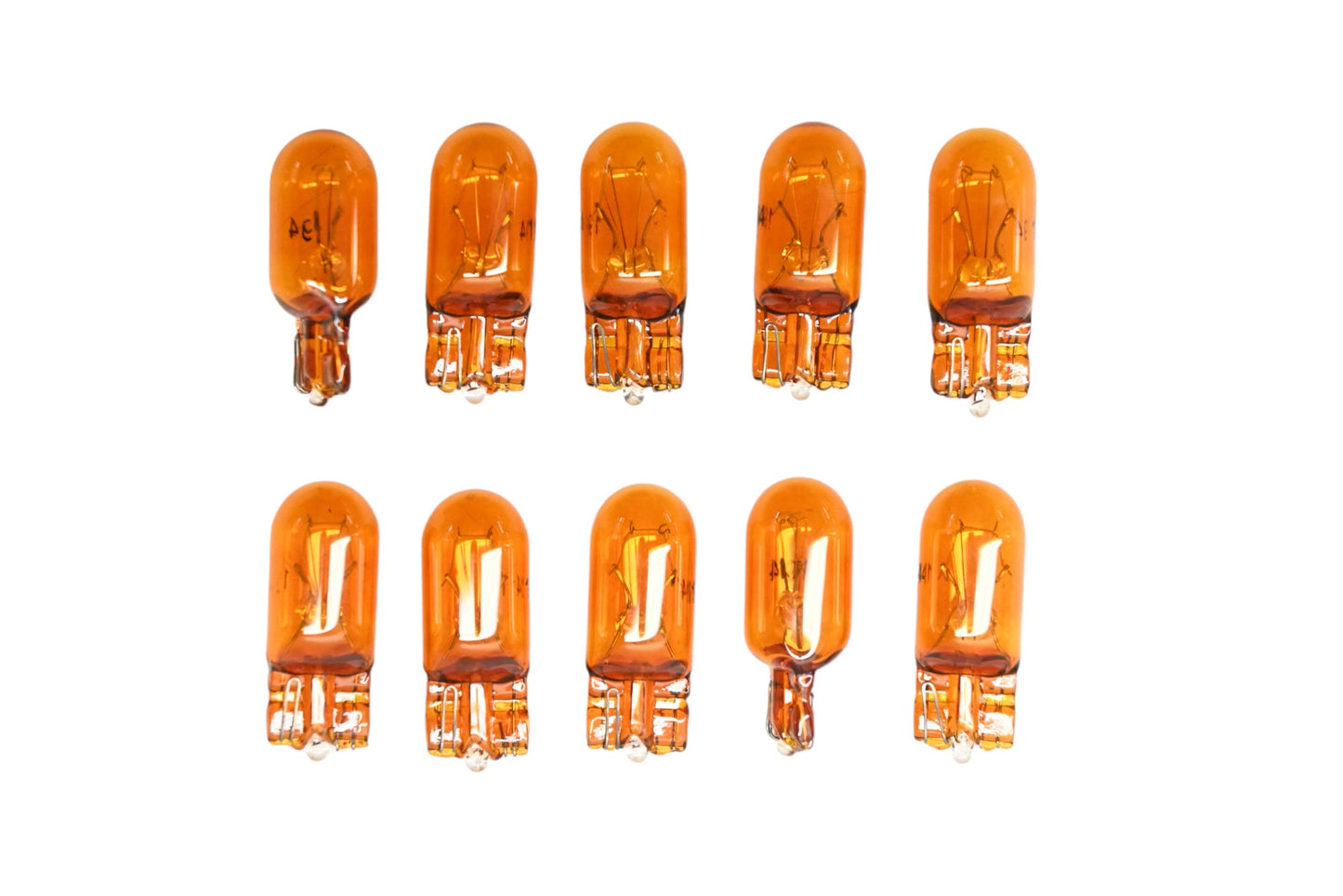 Wagner 194NA Amber Miniature Light Bulbs Qty 10 NOS