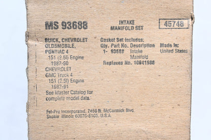 Fel-Pro MS 93688, 10041986 Intake Manifold Gasket NOS
