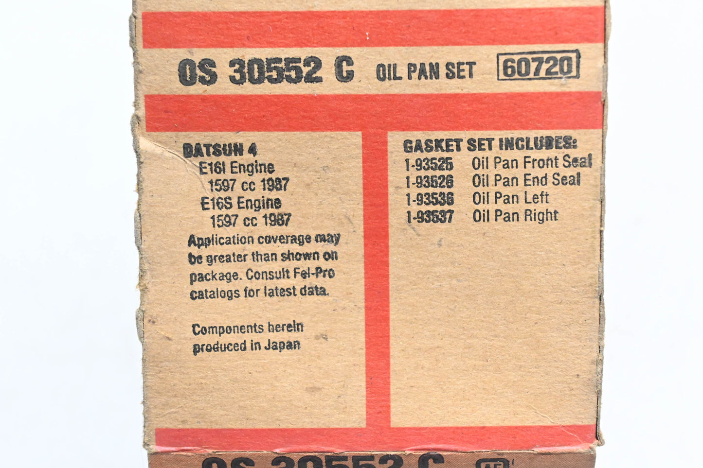 Fel-Pro OS 30552 C Oil Pan Gasket Kit NOS