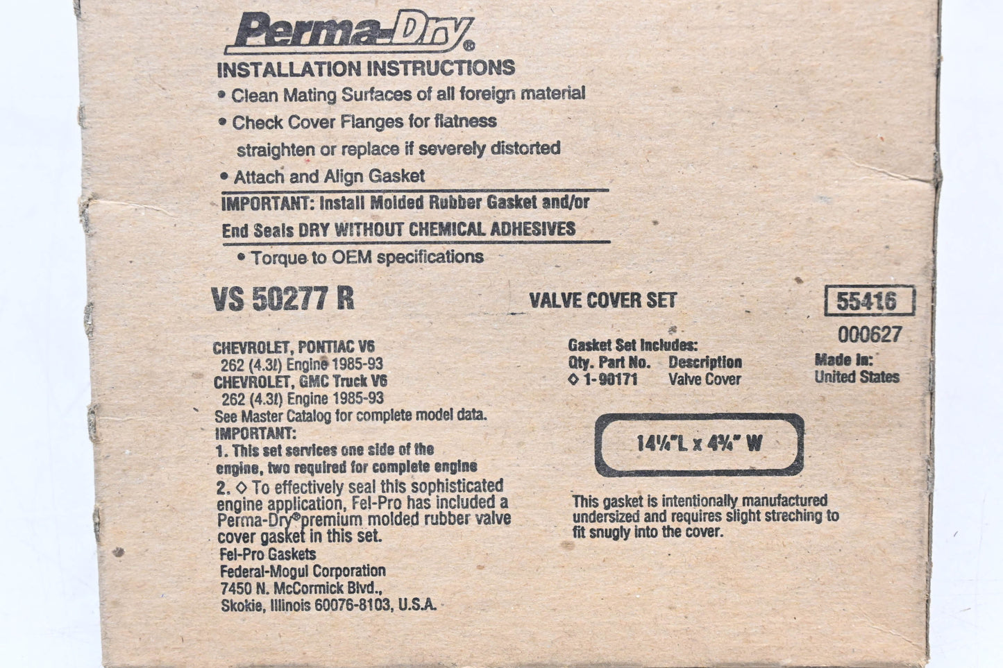Fel-Pro VS 50277 R Valve Cover Gasket NOS