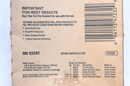 Fel-Pro MS 93391 Intake Manifold Gasket Kit NOS