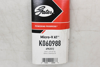 Gates K060988, 6PK2512 Micro-V Serpentine Belt NOS