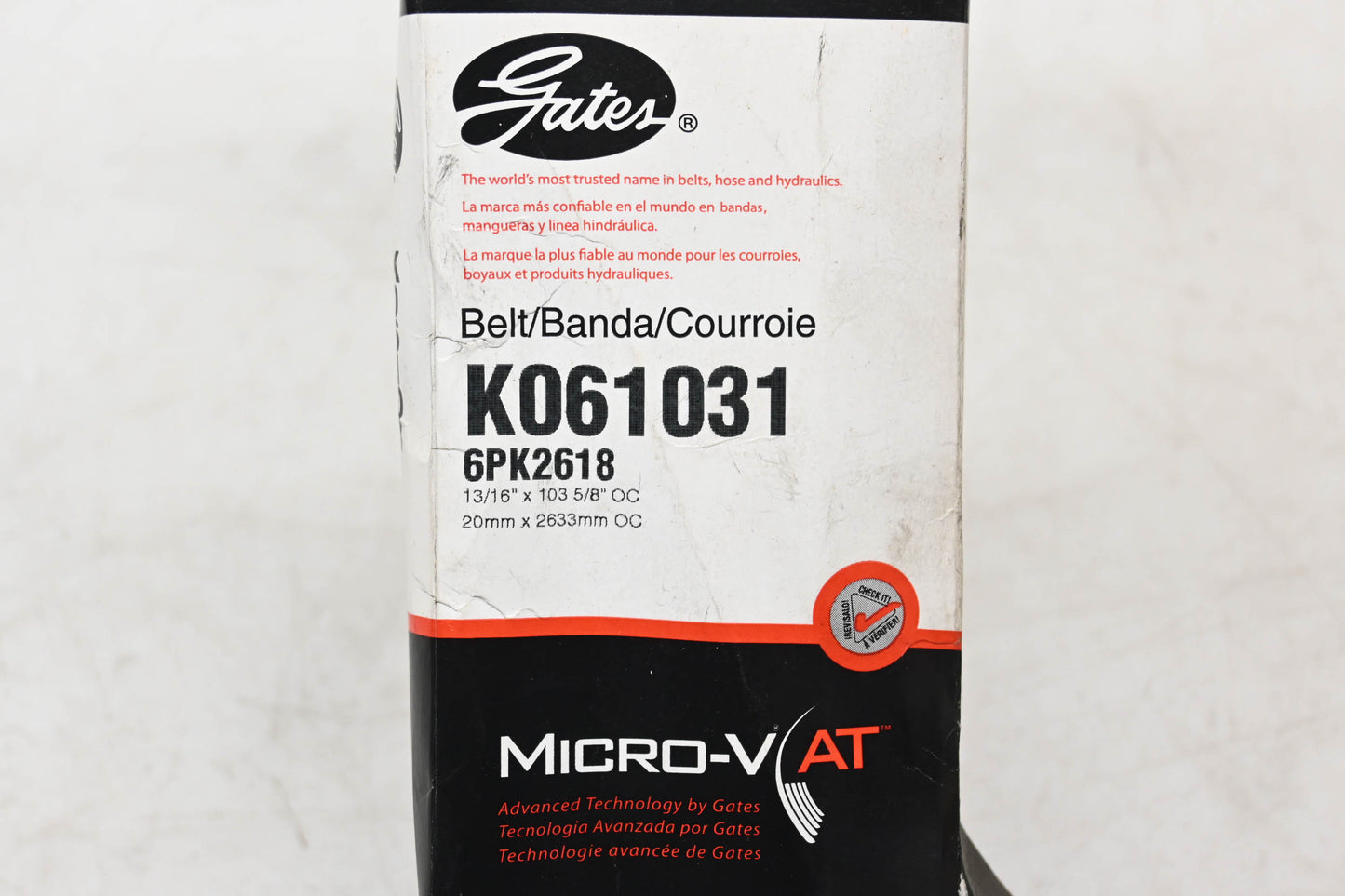 Gates K061031, 6PK2618 Micro-V Serpentine Belt NOS