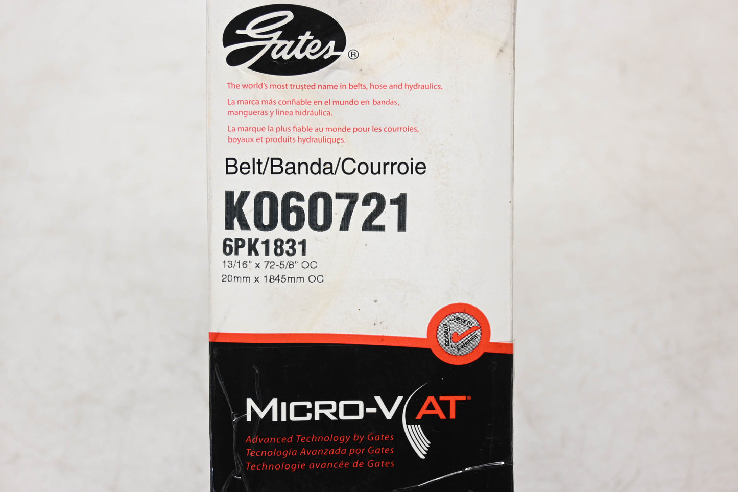 Gates K060721, 6PK1831 Micro-V Serpentine Belt NOS