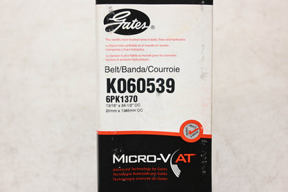 Gates K060539, 6PK1370 Micro-V Serpentine Belt NOS