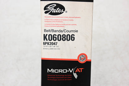 Gates K060806, 6PK2047 Micro-V Serpentine Belt NOS