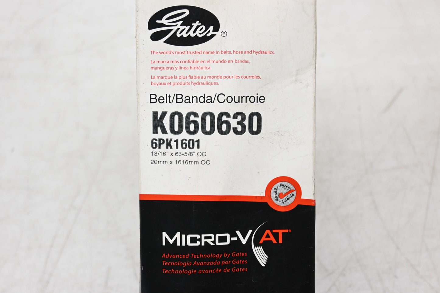 Gates K060630, 6PK1601 Micro-V Serpentine Belt NOS