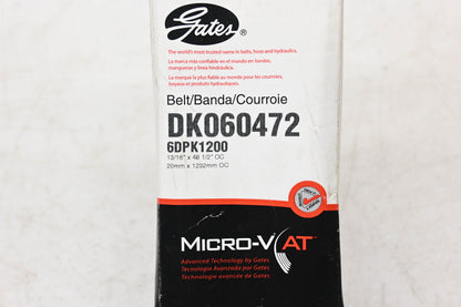 Gates DK060472, 6DPK1200 Micro-V Serpentine Belt NOS