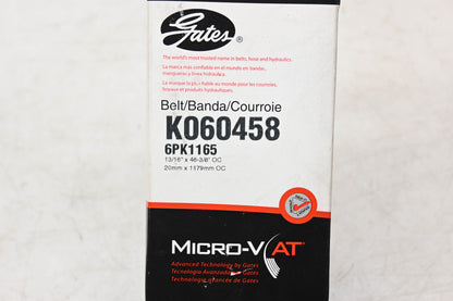 Gates K060458, 6PK1165 Micro-V Serpentine Belt NOS