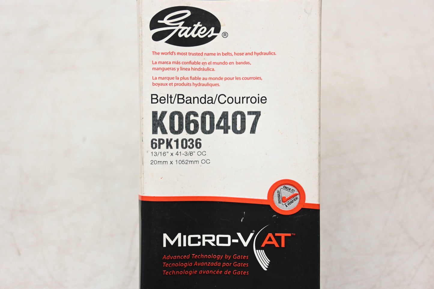 Gates K060407, 6PK1036 Micro-V Serpentine Belt NOS