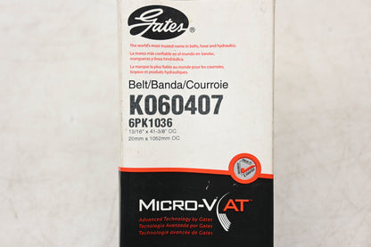Gates K060407, 6PK1036 Micro-V Serpentine Belt NOS