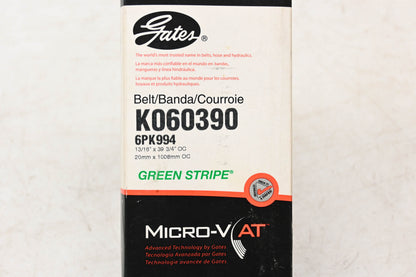 Gates K060390, 6PK994 Micro-V Serpentine Belt NOS