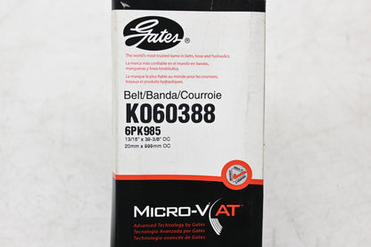 Gates K060388, 6PK985 Micro-V Serpentine Belt NOS