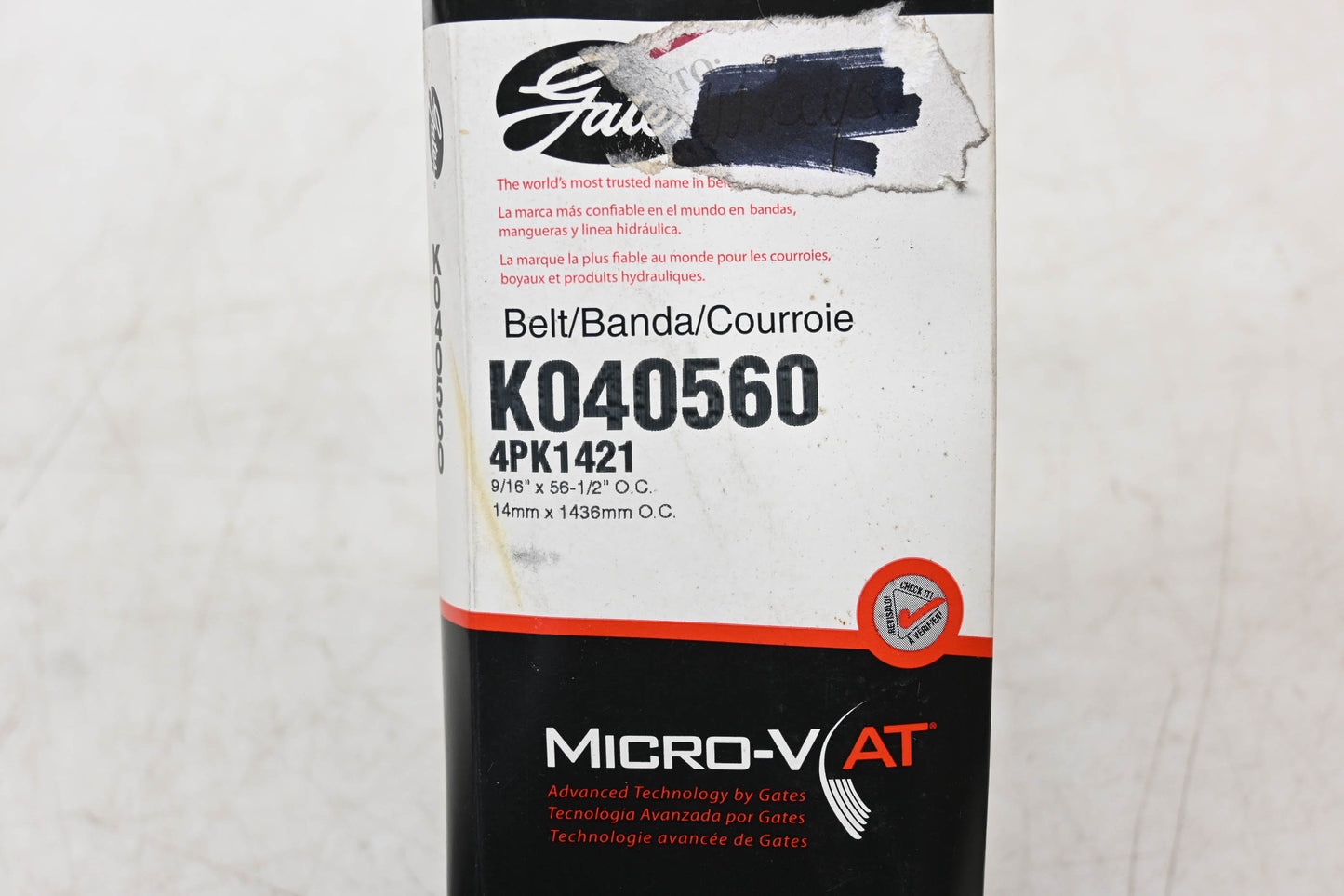 Gates K040560, 4PK1421 Micro-V Serpentine Belt NOS