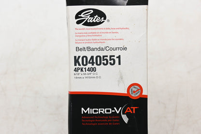 Gates K040551, 4PK1400 Micro-V Serpentine Belt NOS