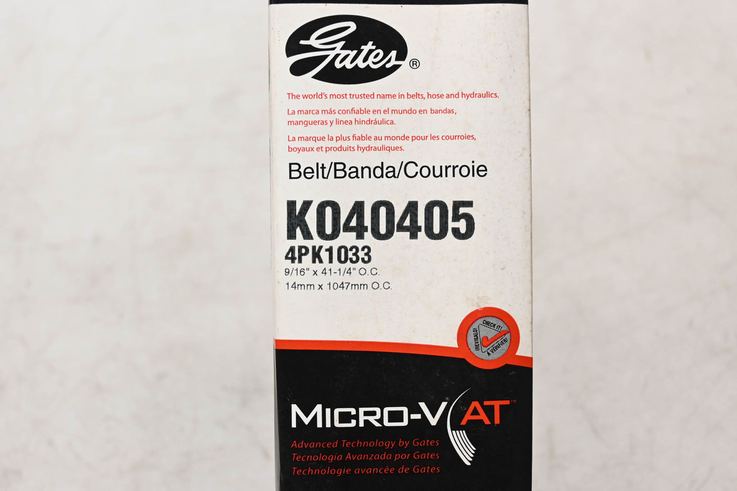 Gates K040405, 4PK1033 Micro-V Serpentine Belt NOS