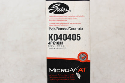 Gates K040405, 4PK1033 Micro-V Serpentine Belt NOS