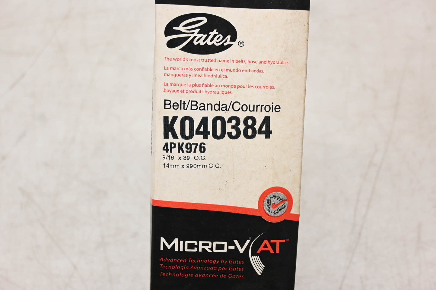 Gates K040384, 4PK976 Micro-V Serpentine Belt NOS