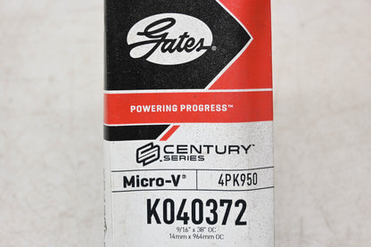 Gates K040372, 4PK950 Micro-V Serpentine Belt NOS