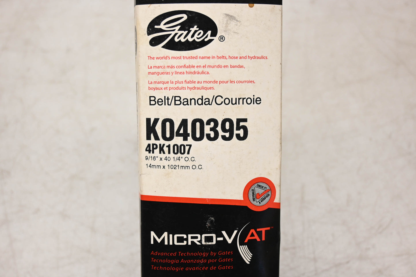 Gates K040395, 4PK1007 Micro-V Serpentine Belt NOS