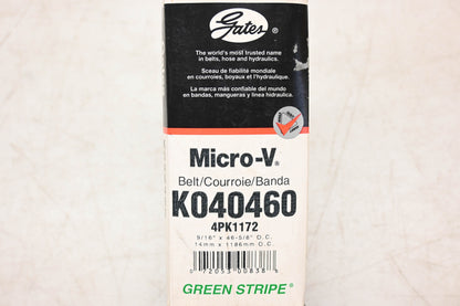 Gates K040460, 4PK1172 Micro-V Serpentine Belt NOS
